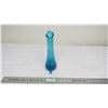 Image 1 : blue art glass vase 12" tall