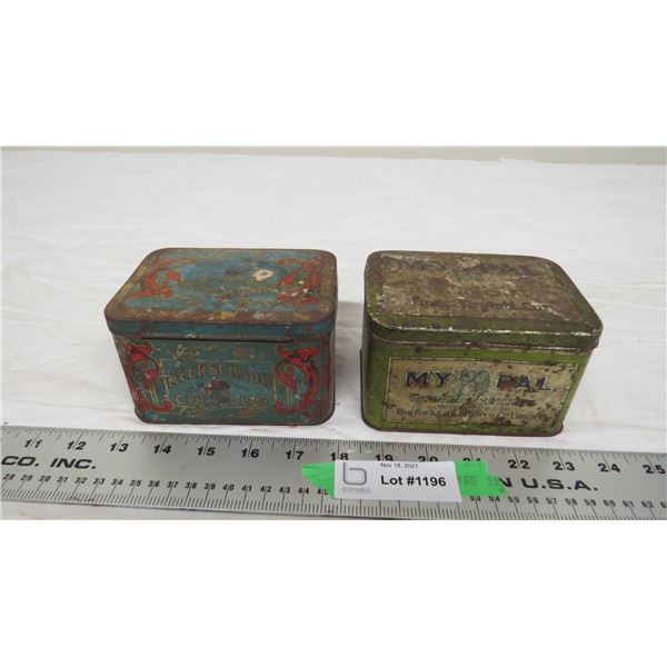 Meerschuam, my pal, tobacco tins