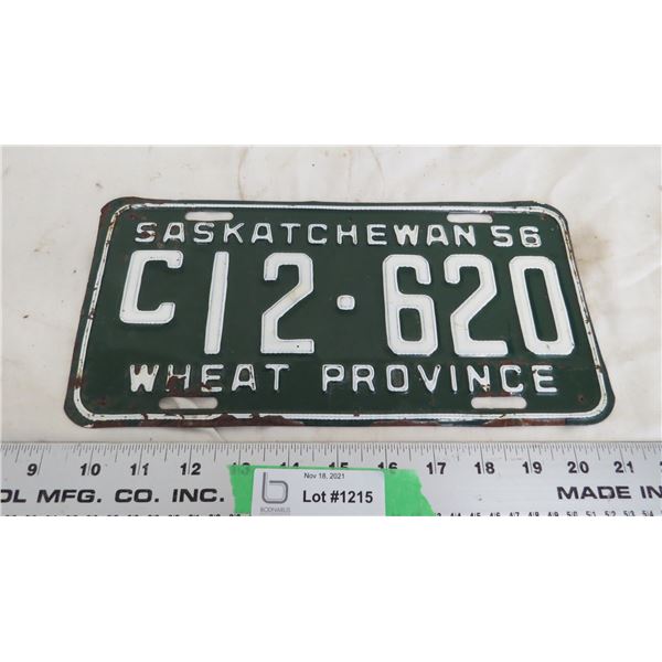 1956 Sask License Plate