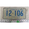 Image 2 : 1972 Sask Trailer License Plate