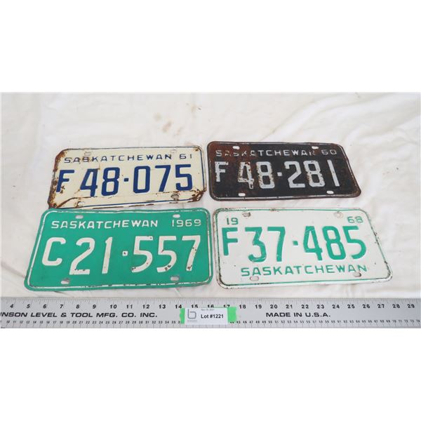 (4) 1960's Sask License Plate