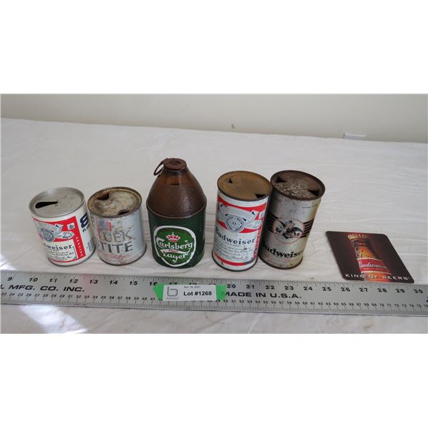 misc older budweiser cans + misc