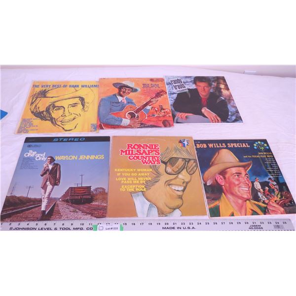 (6) country records waylon jennings, hank william (good condition)