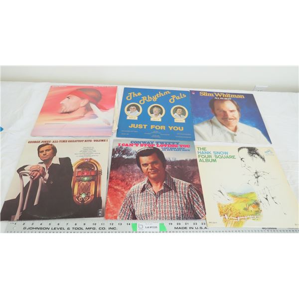 (6) country records george jones, conway twiiter, misc(good condition)