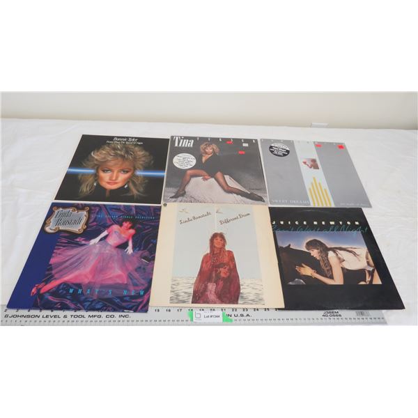 (6) rock, pop records (linda ronstadt + others) good condition