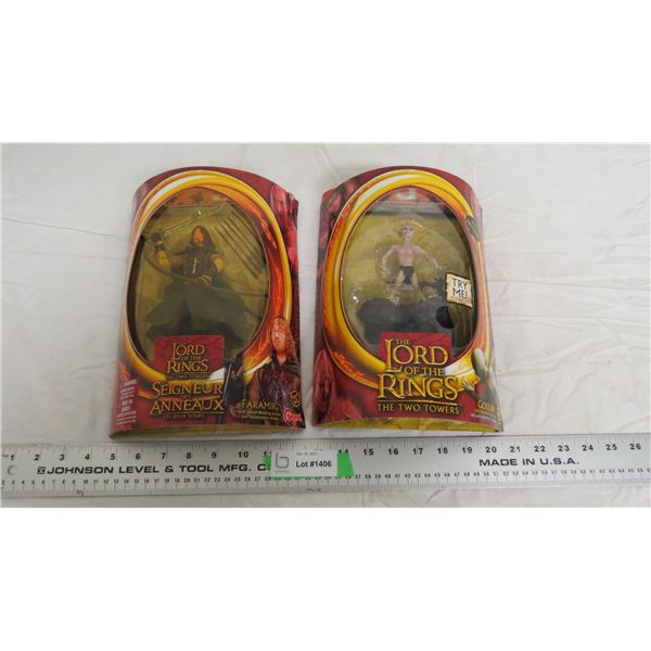 (2) lord of the rings figures new in package - gollum, faramir