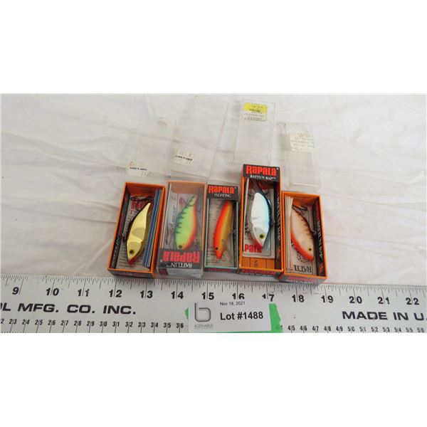 (5) new rapala fishing hooks