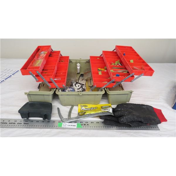 Flambeau tackle box - with fishing hooks + fishing related