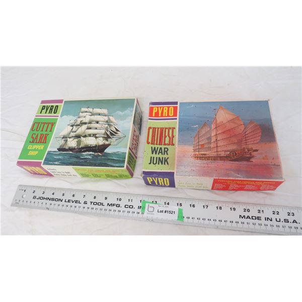 pyro ship model kits (2) 1965,1966