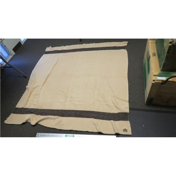 plessis woolen mills - wool blanket (same company that makes hundson bay blankets?) 61"x68"