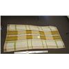 Image 1 : woven linen table cloth made in poland -1970's? - 38"x74" - has burn hole