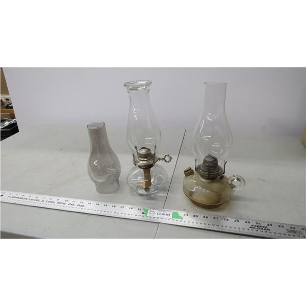 finger insert oil lamp, oil lamp + extra chimney