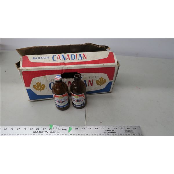 molson canadian empty beer bottles in original boxes