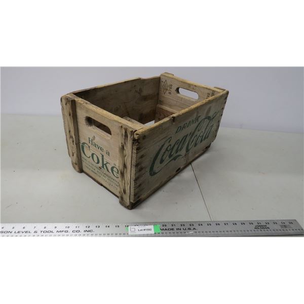 coca cola wooden crate