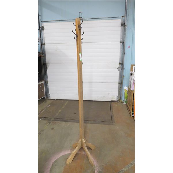 wooden coat rack