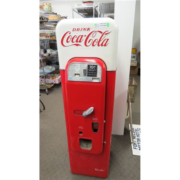 Coca Cola 10c Vendo Machine (no key but opens up) 16x16x58 Tall - Runs well and keeps cold!!