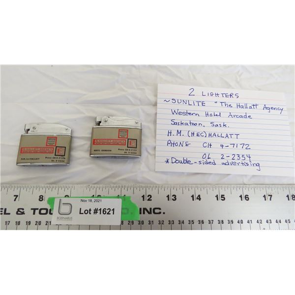 "sunlite" lighters - the hallatt agency - saskatoon hotel