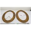 Image 1 : 2X The Money - vintage oval picture frames (covering has cracks)