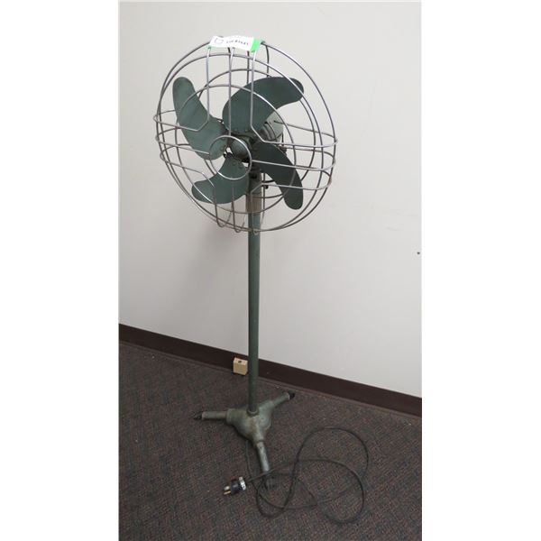 vintage fan on stand (working but starts off slow then speeds up)