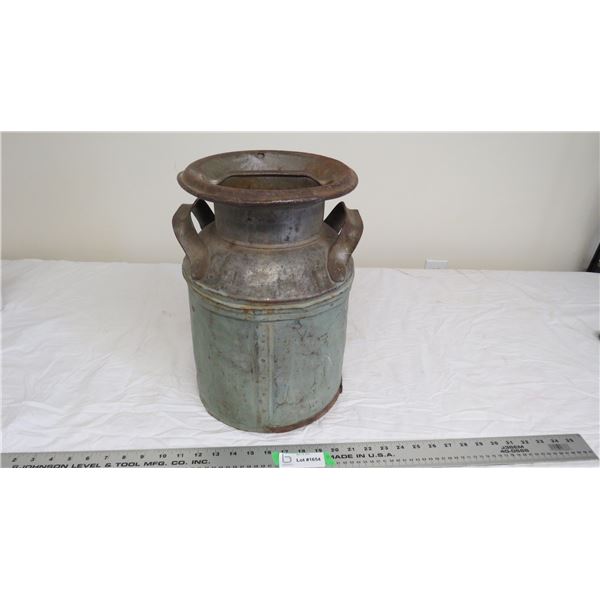 small cream can (15" tall) handle stamped SMP