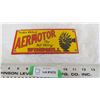 Image 1 : aero motor enamel sign - 3.5"x8"
