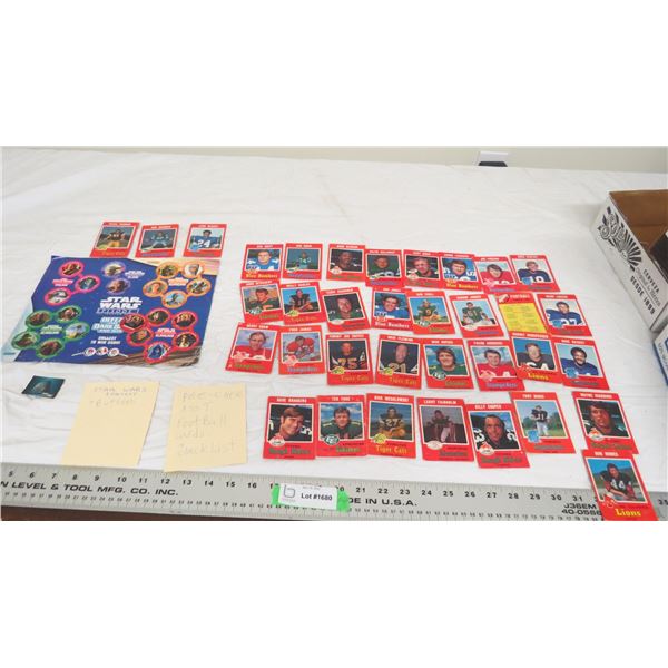 o-pee-chee football cards 1960-70's + starwars contest + buttons