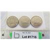 Image 1 : 3X The Money - 1968,72,80 Canadian 1 dollar coins