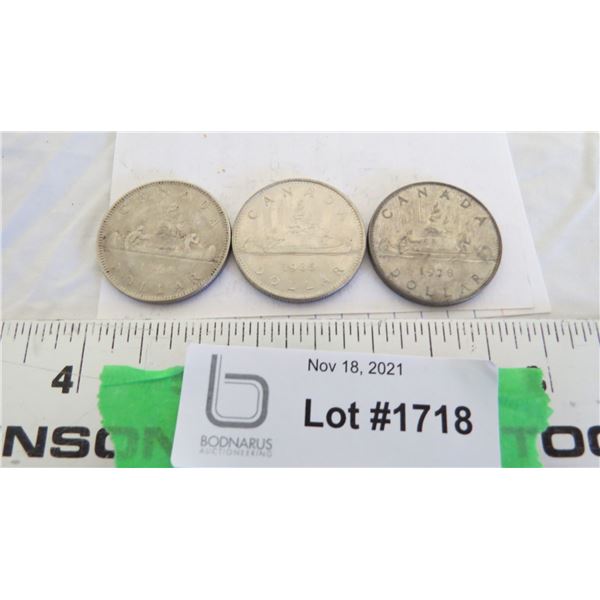 3X The Money - 1968,78,85 Canadian 1 dollar coins