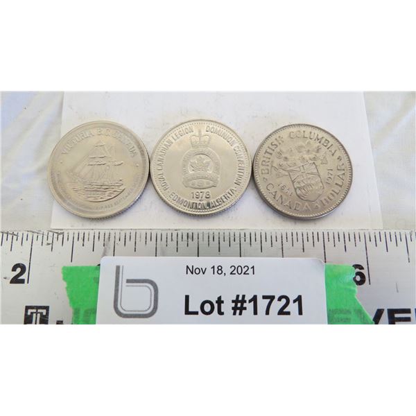 1871-1971 BC Canadian dollar + 2 tokens? BC, alberta