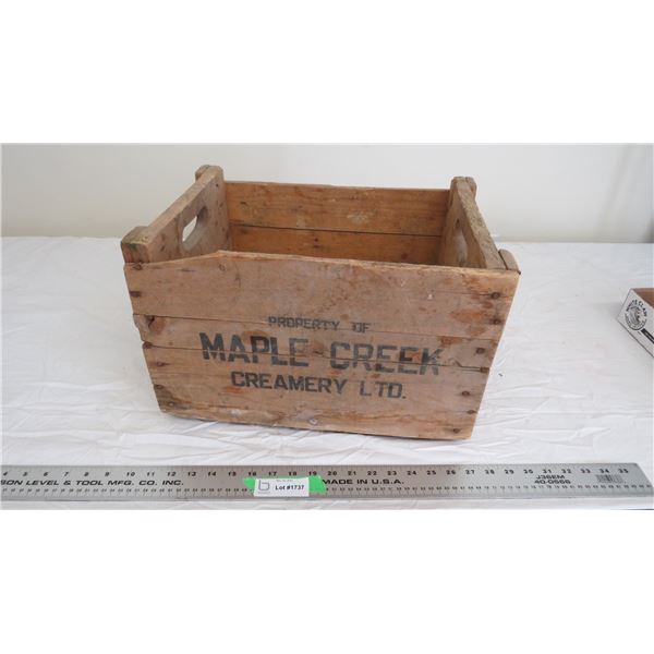 maple creek creamery wooden crate