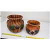 Image 3 : Mexican Painted Pottery Flower pots from the 70's