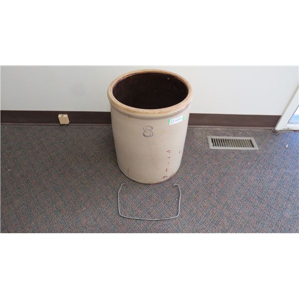 8gal stoneware crocks (hairline cracks) saltwater glaze inside