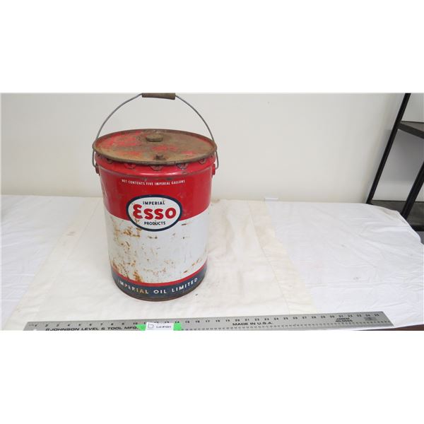 Esso 5 gallon oil pail