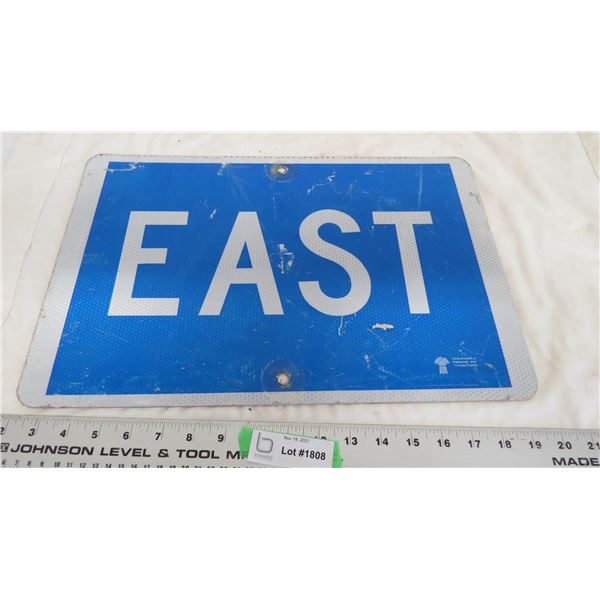 east aluminum sign - 11.75x17.75