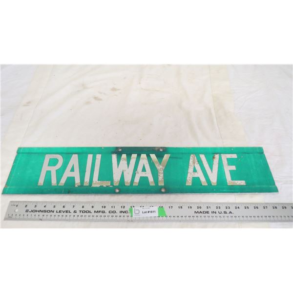 railware ave aluminum sign 6x30