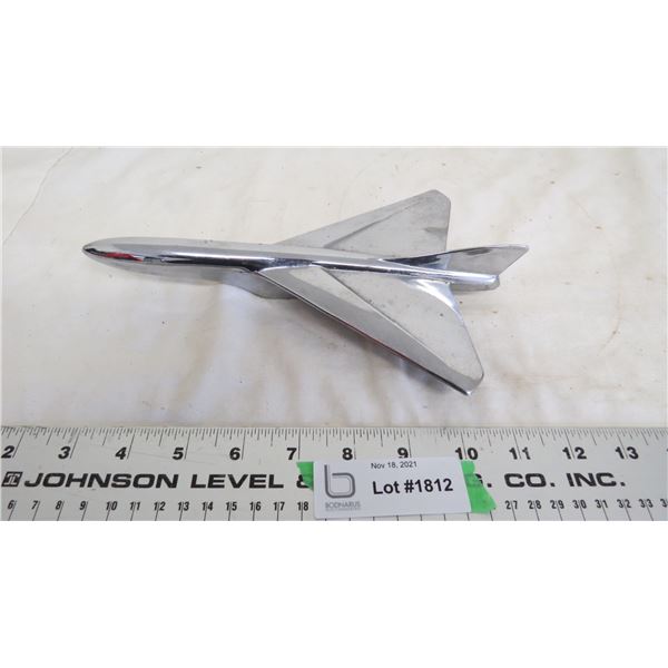 1954 Ford Chrome Jet Airplane Hood Ornament 9.5" long