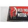 Image 2 : red head motor oils porcelain flange sign - double sided - 24.5" long