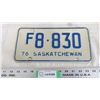 Image 1 : 1976 sask license plate