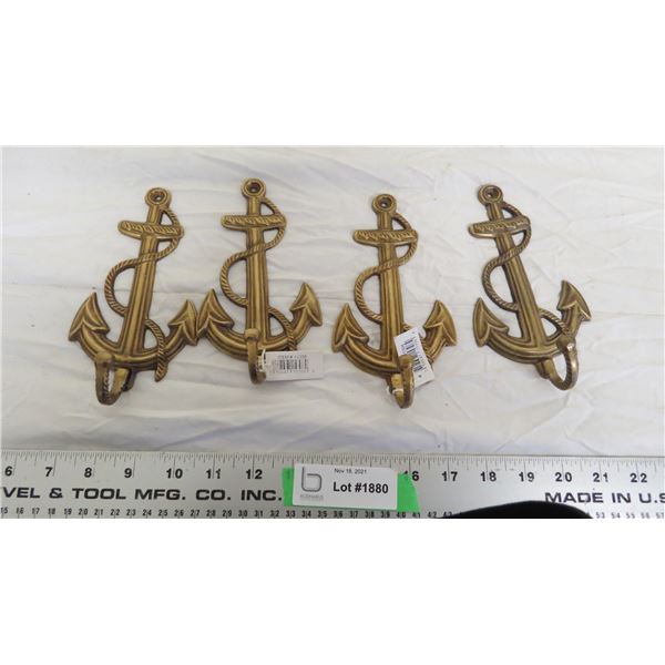 (4) brass hooks