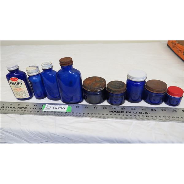 vintage cobalt blue bottles