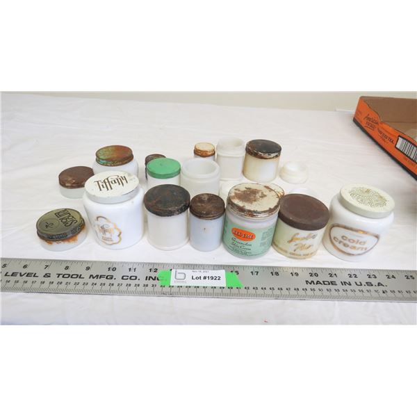 Vintage milk glass bottles