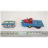 Image 1 : made in japan friction toy truck + tin house trailer (as is)