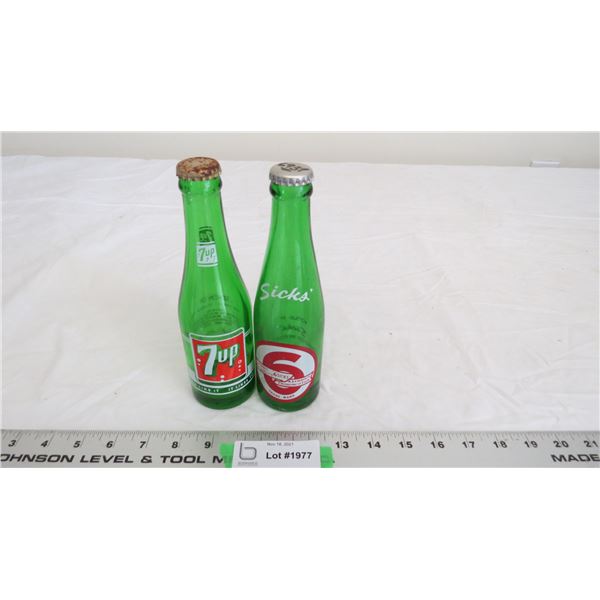 sicks + 7up pop bottles