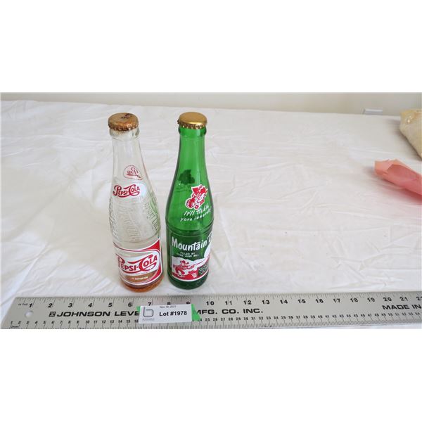 1956 pepsi, mountain dew - pop bottles