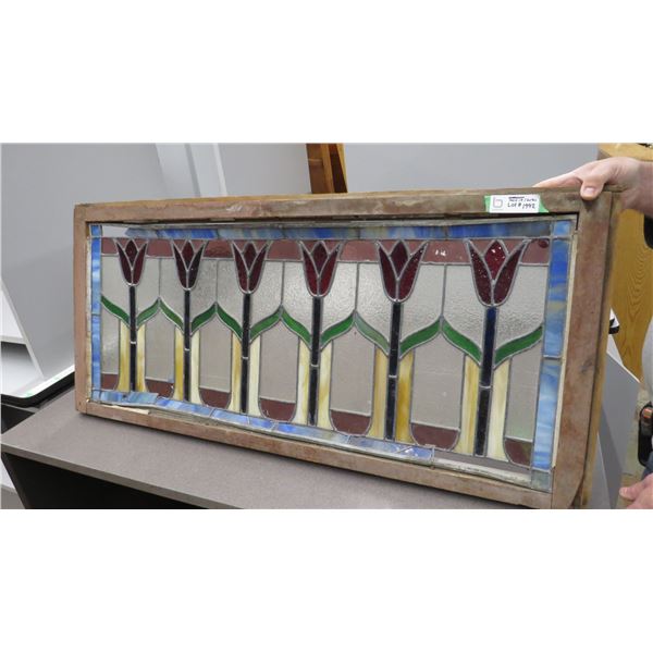 Stained Glass Window Lead Inlet (damaged) loose frame - 41x18