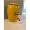 Image 2 : Vintage Large Yellow Tap Crock Spigot Lemonade Dispenser