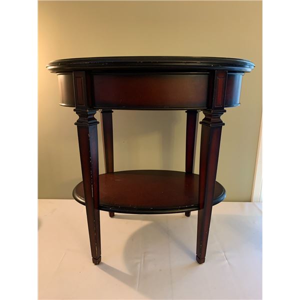 Oval Shaped Side Table with Drawer