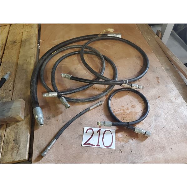 Lot of Assorted Hydraulic Hoses