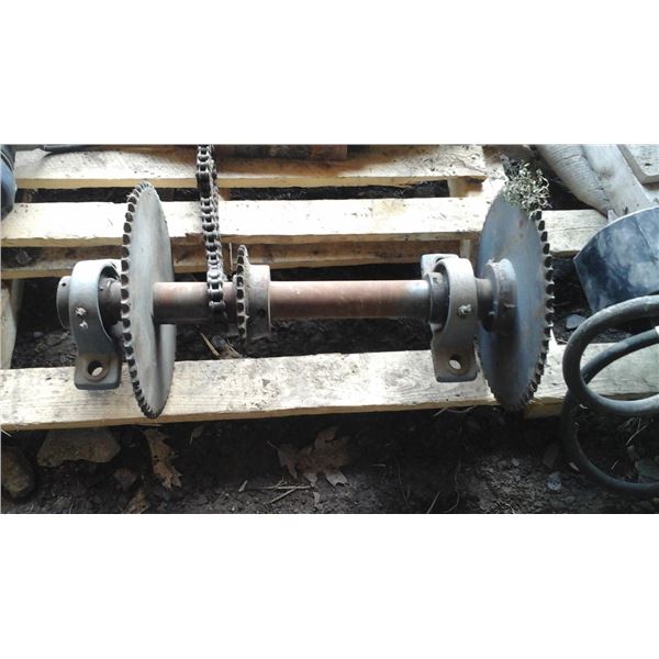 3 Sprockets 2 bearing  shaft 2"