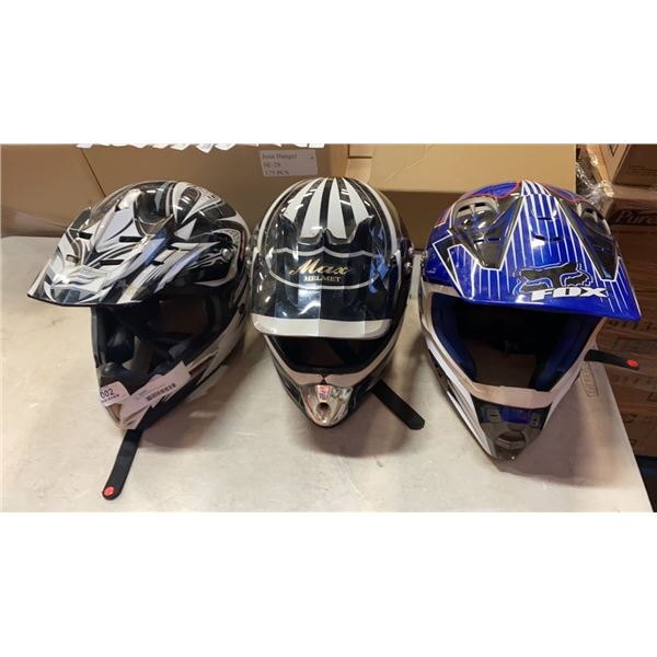 3 BMX MOTOCROSS HELMETS